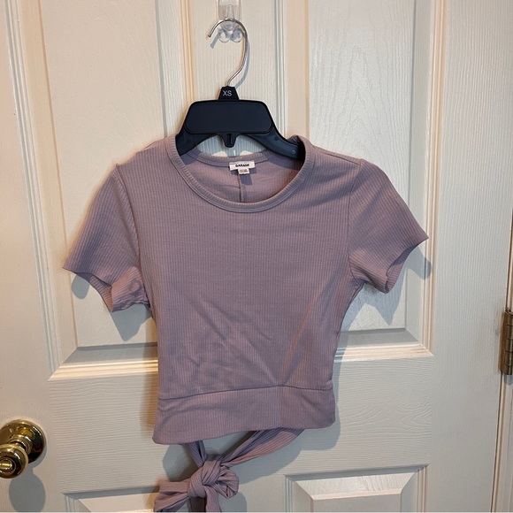 Garage Tops - Lavender Ribbed Tie- Little Open Back